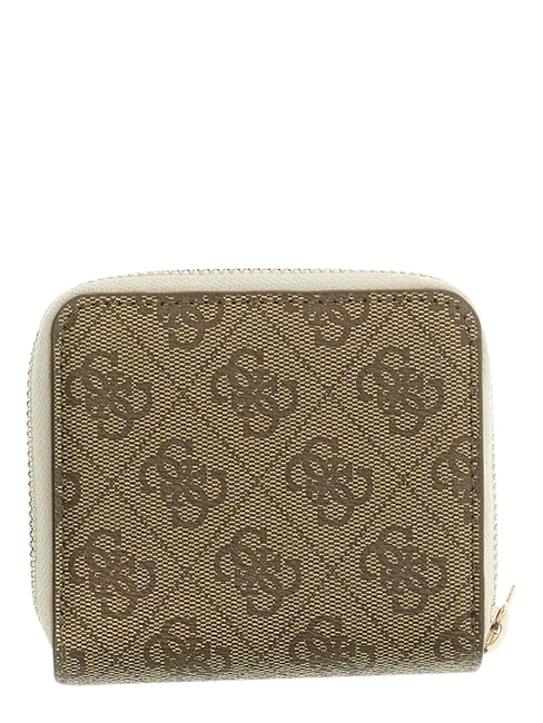 KIDS portefeuille compact &agrave; fermeture &eacute;clair 4g aop beige blanc - Portefeuilles Femme
