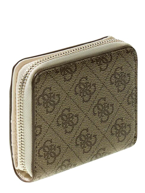 KIDS portefeuille compact &agrave; fermeture &eacute;clair 4g aop beige blanc - Portefeuilles Femme