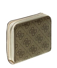 GUESS KIDS portefeuille compact &agrave; fermeture &eacute;clair 4g aop beige blanc - Portefeuilles Femme - 3