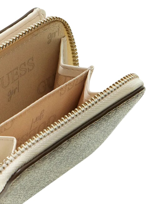 KIDS portefeuille compact &agrave; fermeture &eacute;clair 4g aop beige blanc - Portefeuilles Femme