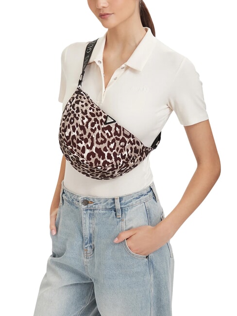 GIRL ALLOVER Sac bandouli&egrave;re ajustable cours &agrave; imprim&eacute; l&eacute;opard - Sacs pour Femme