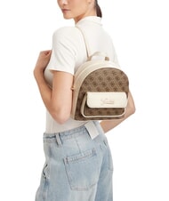 GUESS GIRL Sac &agrave; dos avec poche avant 4g aop beige blanc - Sacs pour Femme - 2