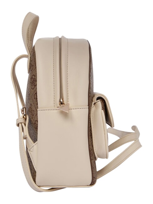 GIRL Sac &agrave; dos avec poche avant 4g aop beige blanc - Sacs pour Femme