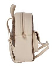 GUESS GIRL Sac &agrave; dos avec poche avant 4g aop beige blanc - Sacs pour Femme - 4