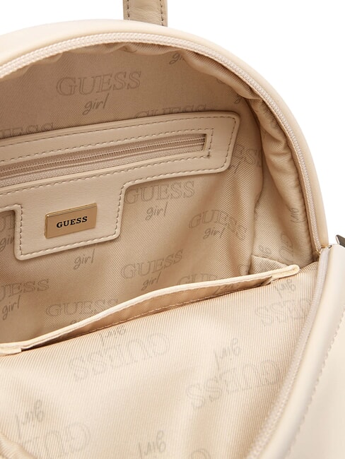 GIRL Sac &agrave; dos avec poche avant 4g aop beige blanc - Sacs pour Femme