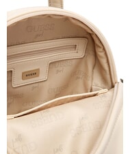 GUESS GIRL Sac &agrave; dos avec poche avant 4g aop beige blanc - Sacs pour Femme - 5
