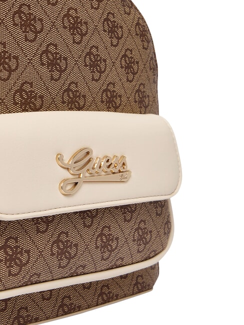 GIRL Sac &agrave; dos avec poche avant 4g aop beige blanc - Sacs pour Femme