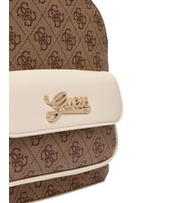 GUESS GIRL Sac &agrave; dos avec poche avant 4g aop beige blanc - Sacs pour Femme - 6
