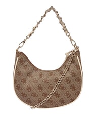 GUESS GIRL Sac bandouli&egrave;re avec cha&icirc;ne 4g aop beige blanc - Sacs pour Femme - 3