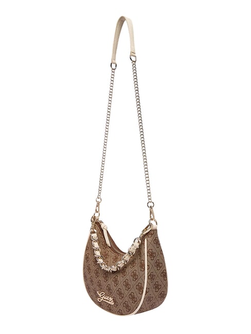 GIRL Sac bandouli&egrave;re avec cha&icirc;ne 4g aop beige blanc - Sacs pour Femme