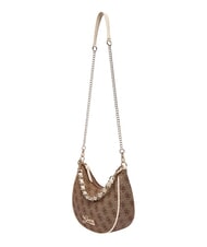 GUESS GIRL Sac bandouli&egrave;re avec cha&icirc;ne 4g aop beige blanc - Sacs pour Femme - 4