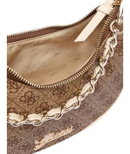 GUESS GIRL Sac bandouli&egrave;re avec cha&icirc;ne 4g aop beige blanc - Sacs pour Femme - 5