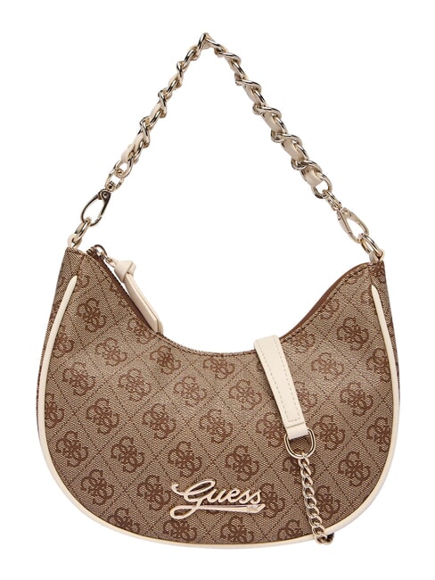 GIRL Sac bandouli&egrave;re avec cha&icirc;ne 4g aop beige blanc - Sacs pour Femme