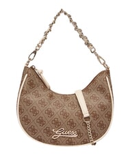 GUESS GIRL Sac bandouli&egrave;re avec cha&icirc;ne 4g aop beige blanc - Sacs pour Femme - 6
