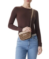 GUESS GIRL MINI ME Mini sac bandouli&egrave;re 4g aop beige blanc - Sacs pour Femme - 2