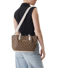 GUESS GIRL MINI ME Sac bandouli&egrave;re, avec bandouli&egrave;re 4g aop beige blanc - Sacs pour Femme - 2