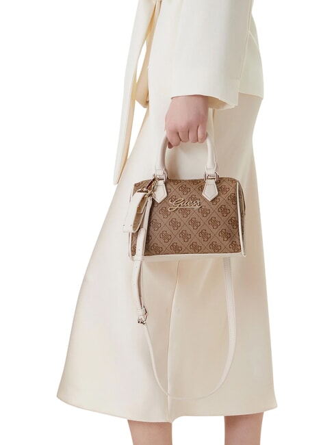 GIRL MINI ME Mini sac &agrave; main avec bandouli&egrave;re 4g aop beige blanc - Sacs pour Femme