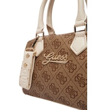 GUESS GIRL MINI ME Mini sac &agrave; main avec bandouli&egrave;re 4g aop beige blanc - Sacs pour Femme - 6