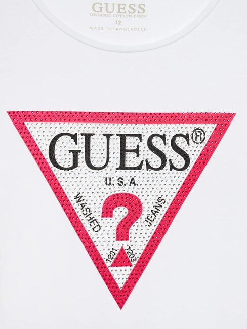 KIDS T-shirt &agrave; manches longues avec strass blanc pur - Tee-shirt enfant