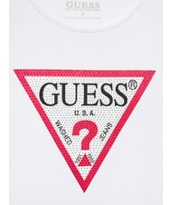 GUESS KIDS T-shirt &agrave; manches longues avec strass blanc pur - Tee-shirt enfant - 3
