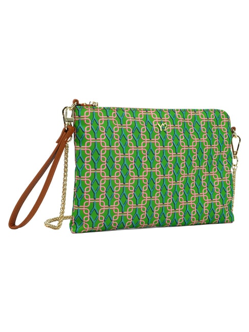 AUDREY Pochette avec dragonne et bandouli&egrave;re kiwi - Sacs pour Femme