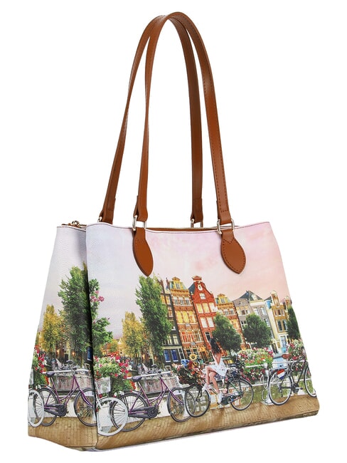 YESBAG sac de courses, sac bandouli&egrave;re rivi&egrave;re des fleurs - Sacs pour Femme
