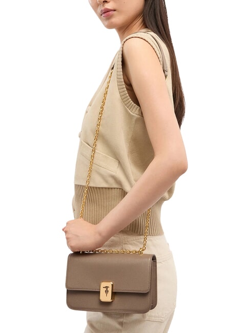 CAMEO Mini sac bandouli&egrave;re en cuir taupe du d&eacute;sert - Sacs pour Femme