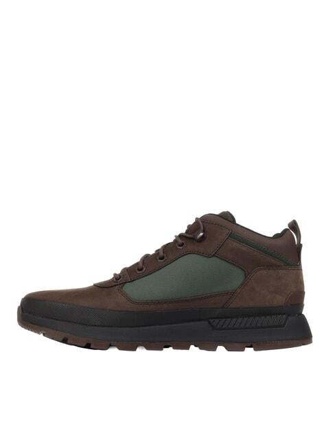 FIELD TREKKER Baskets nubuck brun fonc&eacute; vert fonc&eacute; - Chaussures Homme