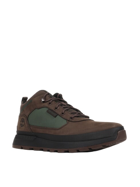 FIELD TREKKER Baskets nubuck brun fonc&eacute; vert fonc&eacute; - Chaussures Homme