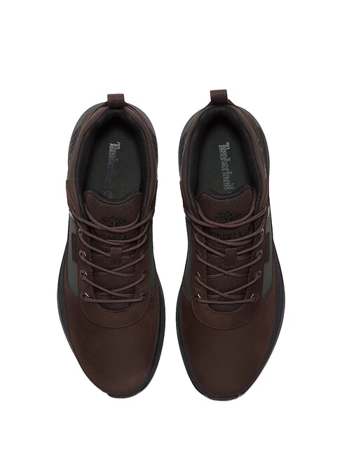 FIELD TREKKER Baskets nubuck brun fonc&eacute; vert fonc&eacute; - Chaussures Homme
