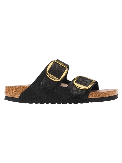 ARIZONA BIG BUCKLE pantoufle sandale python noir - Chaussures Femme