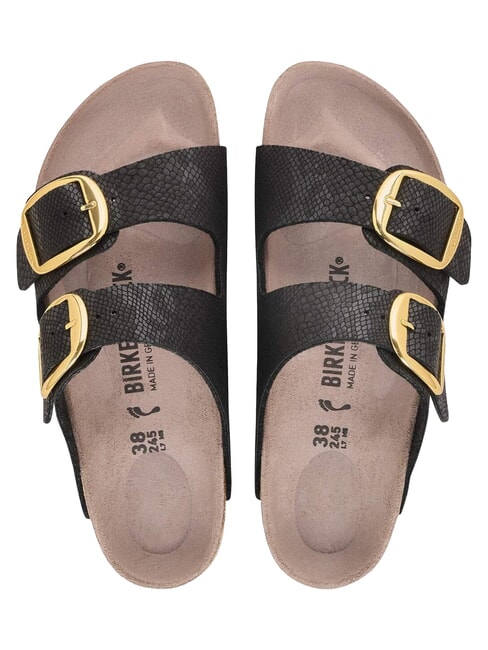ARIZONA BIG BUCKLE pantoufle sandale python noir - Chaussures Femme