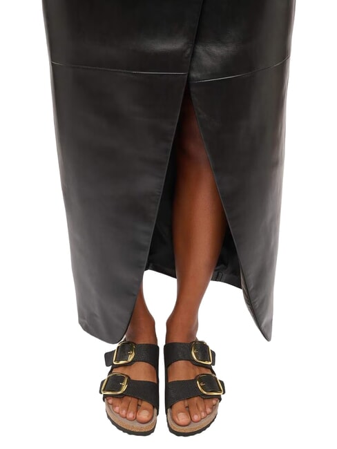 ARIZONA BIG BUCKLE pantoufle sandale python noir - Chaussures Femme
