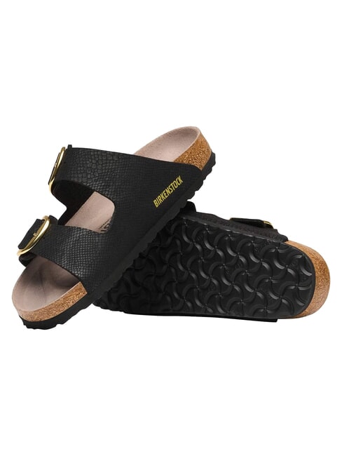 ARIZONA BIG BUCKLE pantoufle sandale python noir - Chaussures Femme