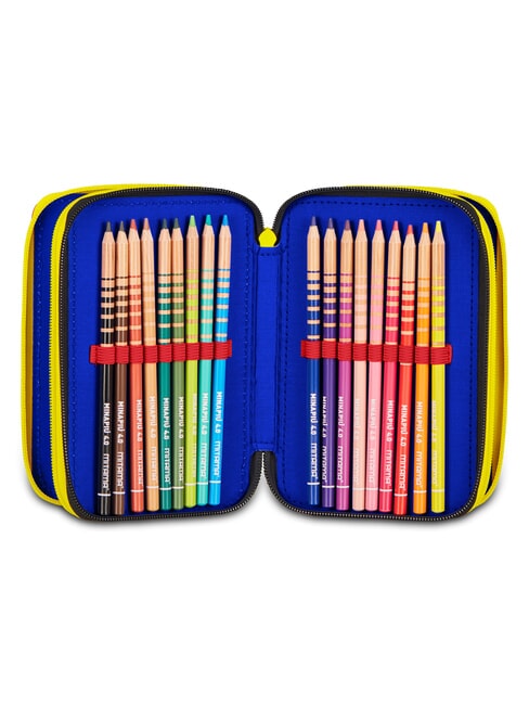 THE HEDGEHOG SPEED Trousse &agrave; crayons avec kit scolaire bleu &eacute;lectrique - &Eacute;tuis et Accessoires