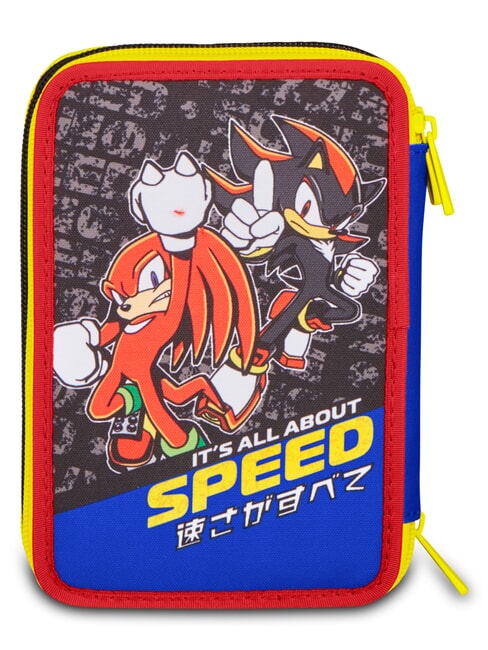 THE HEDGEHOG SPEED Trousse &agrave; crayons avec kit scolaire bleu &eacute;lectrique - &Eacute;tuis et Accessoires