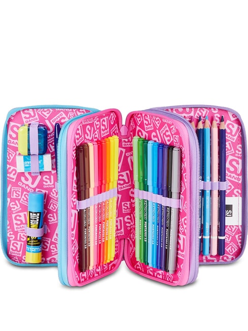 GLOW LED UNICORN GIRL Trousse &agrave; crayons avec kit scolaire lilas doux - &Eacute;tuis et Accessoires