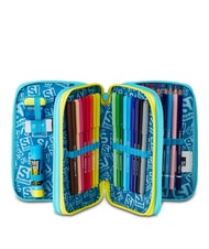 SJGANG METAL DRAGON BOY Trousse &agrave; crayons avec kit scolaire bleu jacinthe turquoise - &Eacute;tuis et Accessoires - 2