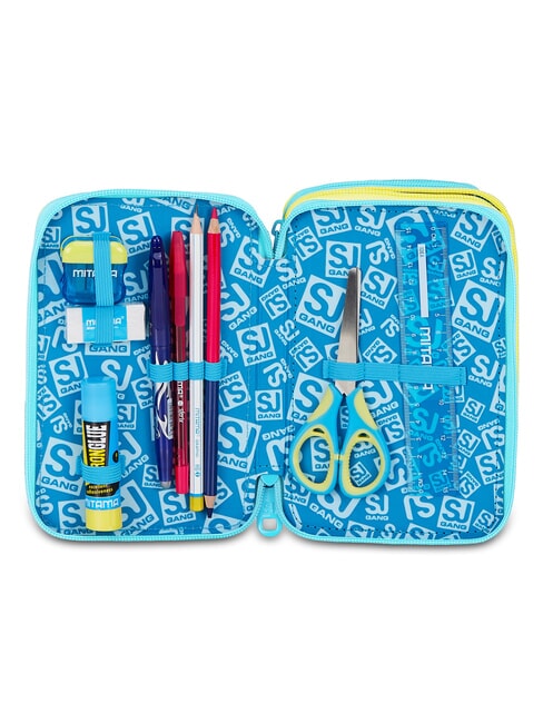 METAL DRAGON BOY Trousse &agrave; crayons avec kit scolaire bleu jacinthe turquoise - &Eacute;tuis et Accessoires