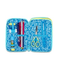 SJGANG METAL DRAGON BOY Trousse &agrave; crayons avec kit scolaire bleu jacinthe turquoise - &Eacute;tuis et Accessoires - 3