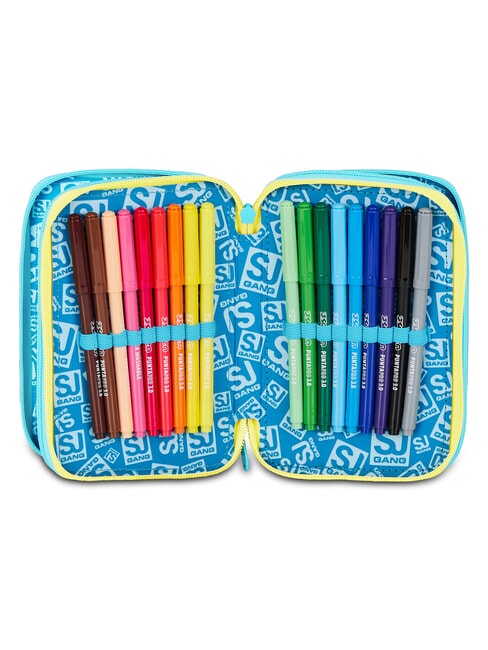 METAL DRAGON BOY Trousse &agrave; crayons avec kit scolaire bleu jacinthe turquoise - &Eacute;tuis et Accessoires