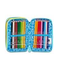 SJGANG METAL DRAGON BOY Trousse &agrave; crayons avec kit scolaire bleu jacinthe turquoise - &Eacute;tuis et Accessoires - 5