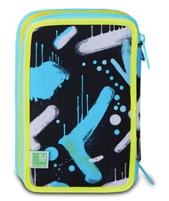 SJGANG METAL DRAGON BOY Trousse &agrave; crayons avec kit scolaire bleu jacinthe turquoise - &Eacute;tuis et Accessoires - 6