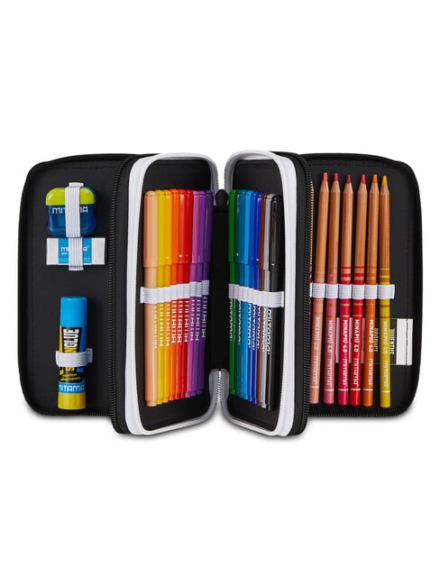 WE ARE YOUTH Trousse &agrave; crayons avec kit scolaire Noir - &Eacute;tuis et Accessoires