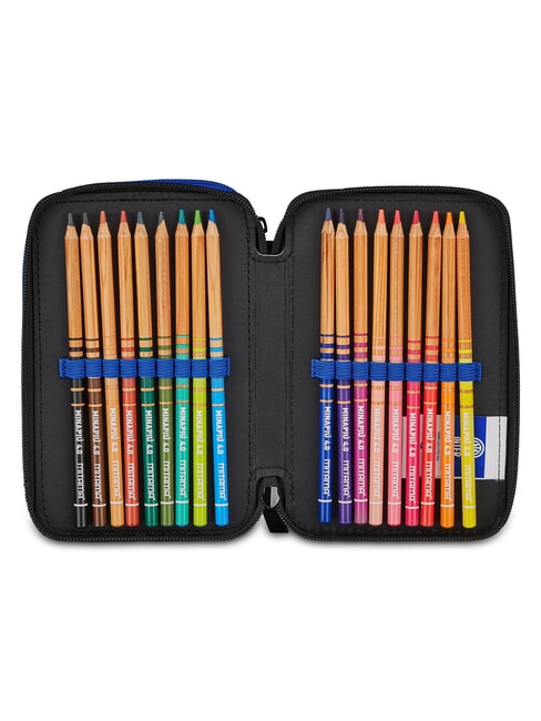OUR DESTINY Trousse &agrave; crayons avec kit scolaire bleu &eacute;lectrique - &Eacute;tuis et Accessoires