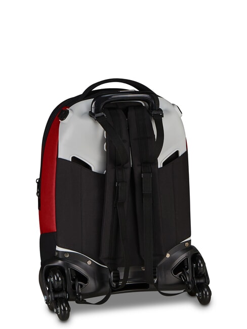 LUPETTO SCHOOL Sac &agrave; dos trolley &agrave; trois roues rouge romain - Sacs &agrave; dos &agrave; roulettes