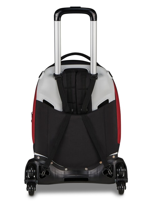 LUPETTO SCHOOL Sac &agrave; dos trolley &agrave; trois roues rouge romain - Sacs &agrave; dos &agrave; roulettes