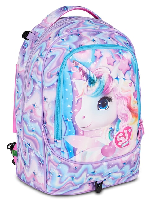 GLOW LED UNICORN GIRL Sac &agrave; dos trolley 3 en 1 lilas doux - Sacs &agrave; dos &agrave; roulettes