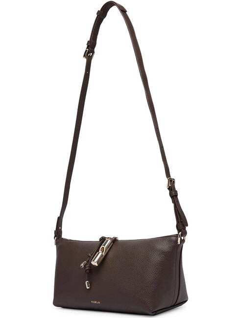 DEBBY Sac bandouli&egrave;re en cuir chocolat - Sacs pour Femme