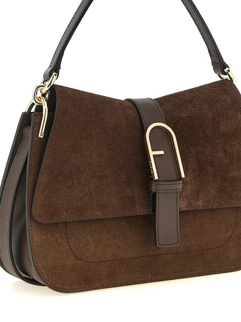 FLOW Sac &agrave; main avec bandouli&egrave;re tons chocolat - Sacs pour Femme